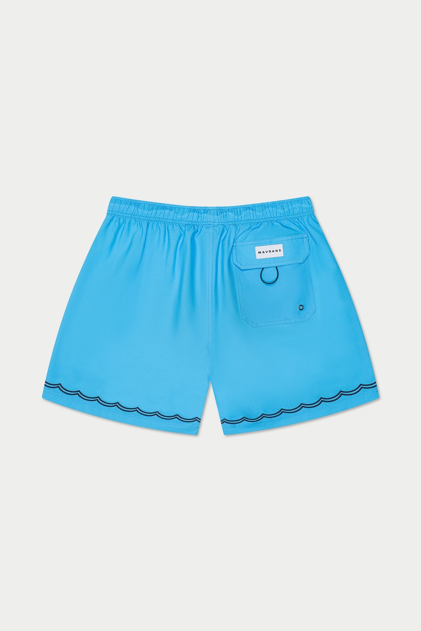 Blue Wavy Stitch Swim Short